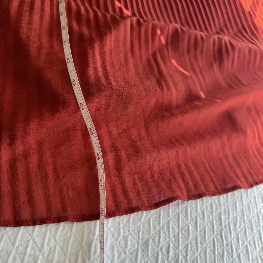 A New Day Pleated Midi Tank Dress Ruffle Collar Tie Belt Size 3X Orange - Picture 7 of 10